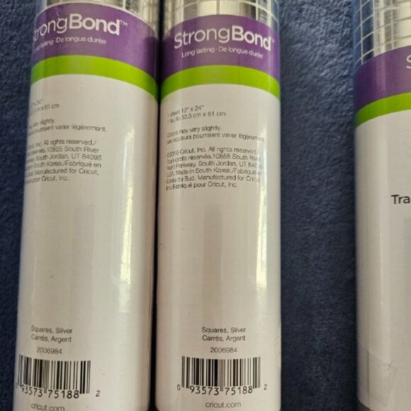 Set of 4 Rolls - Cricut Strong Bond Iron-On Metallic Mosaic in Silver NEW - Picture 4 of 4